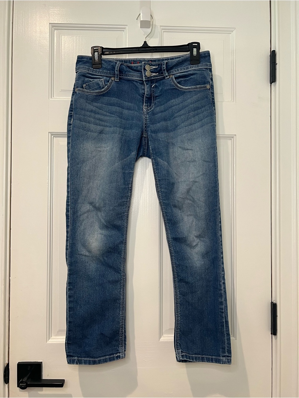 Elle Paris Washed Blue Straight-Leg Jeans
